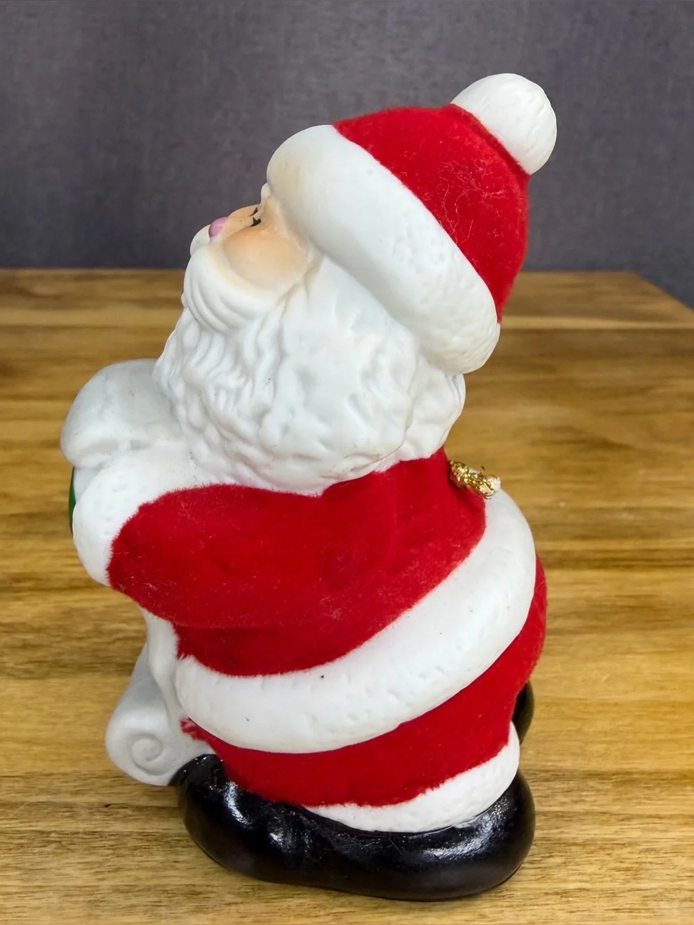 Vintage JASCO Two Christmas Bells Santa List Mrs. Claus Gingerbread Felt 5 inche